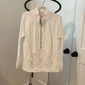 Lilly Pulitzer, Size Medium, Pullover 1/2 zip, white.